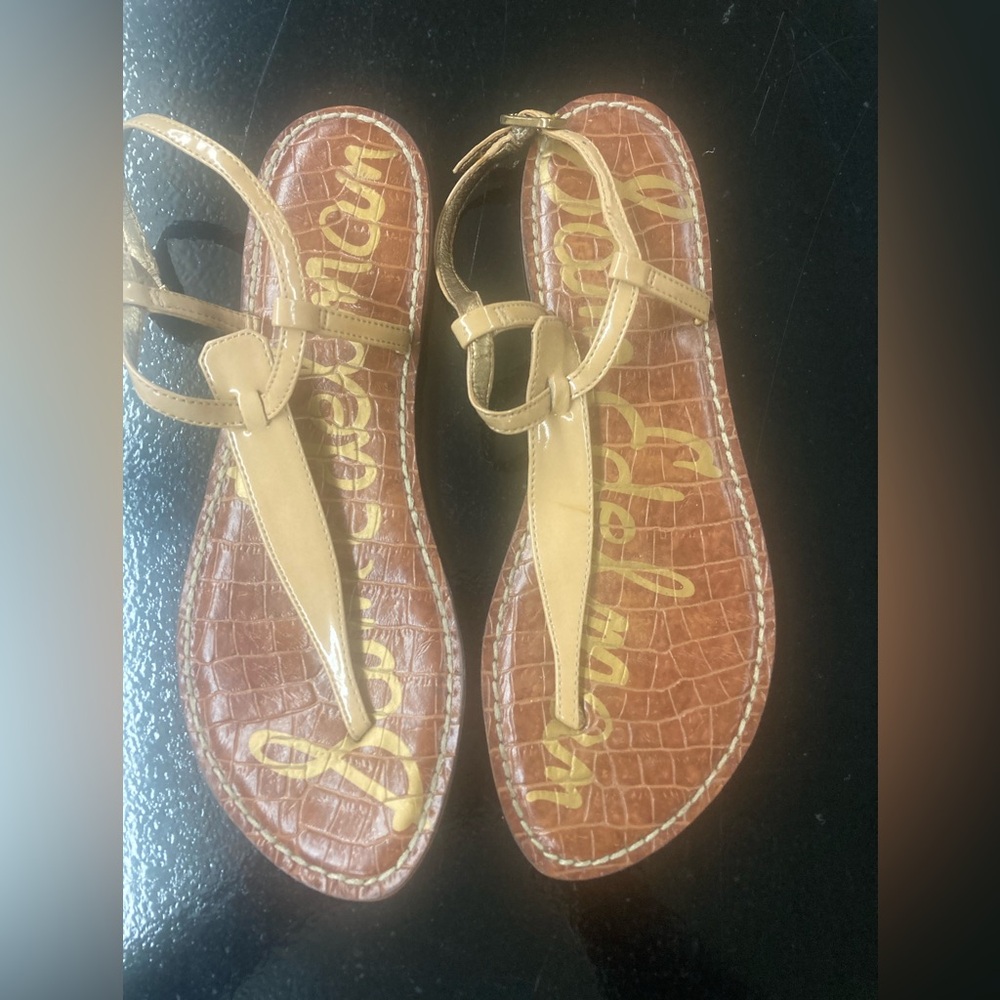 Sam Edelman Tan T-Strap Sandals